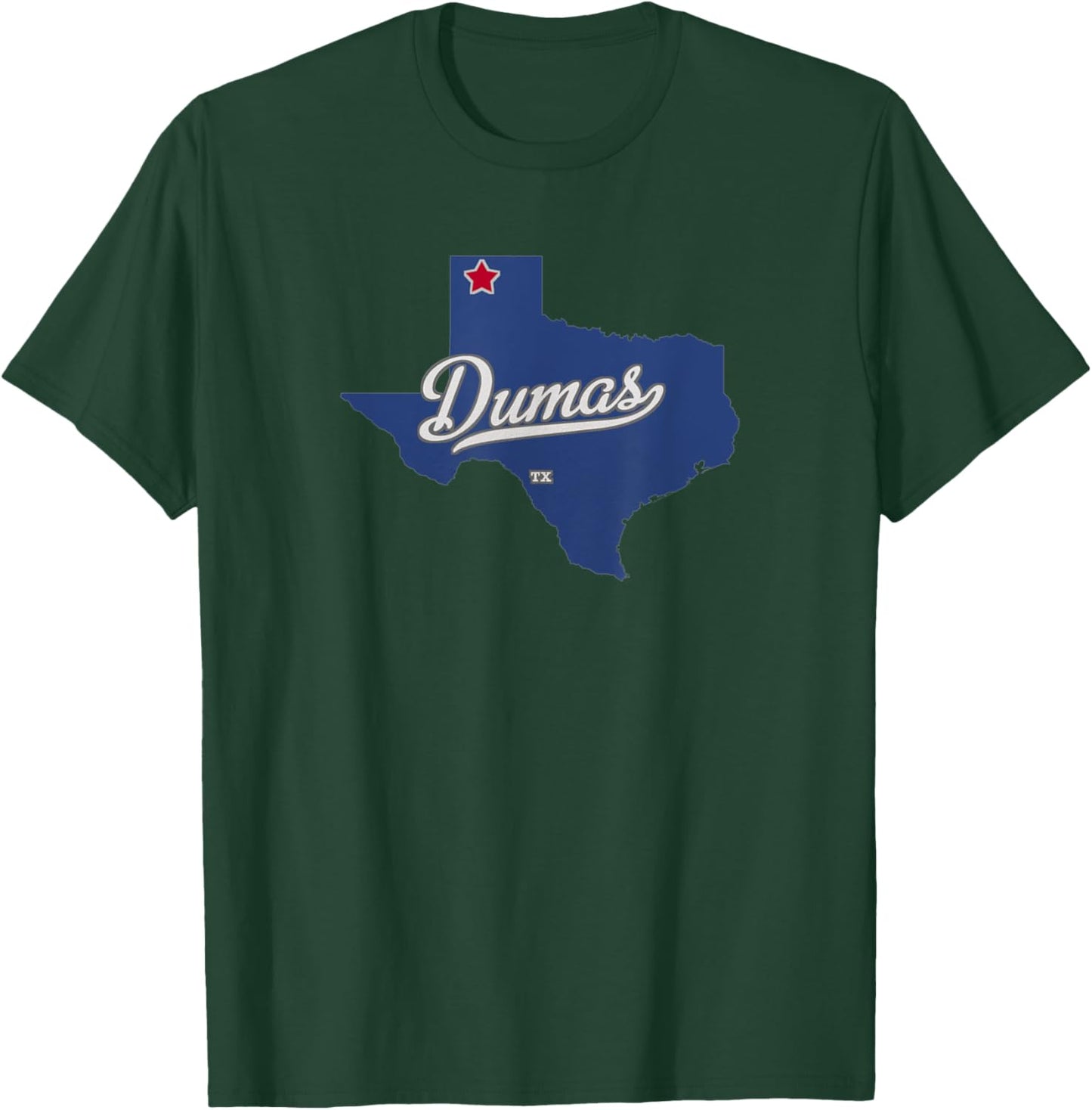 Dumas Texas TX Map T-Shirt - T-Shirt | Forest