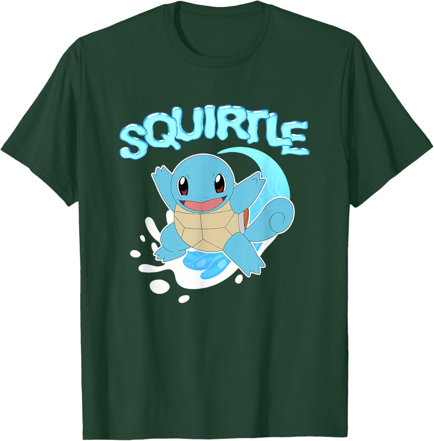 Pokémon Squirtle Riding A Wave Cute Shot T-Shirt - T-Shirt | Forest