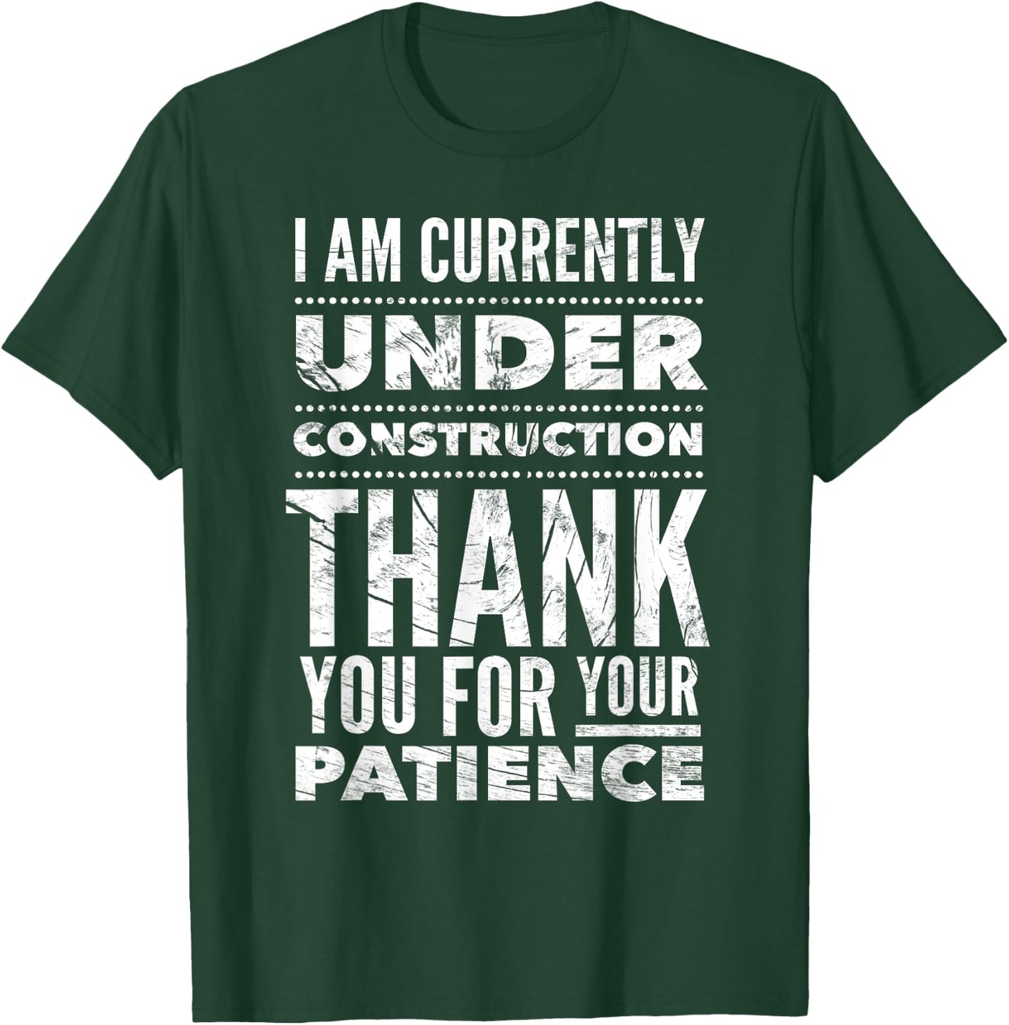 Funny Hospital Get Well Soon Gifts Under Construction Post Surgery - Black, -Adults, Short Sleeve, Medium, US Size 15, 21 Inches Sleeve Length T-Shirt - T-Shirt | Forest