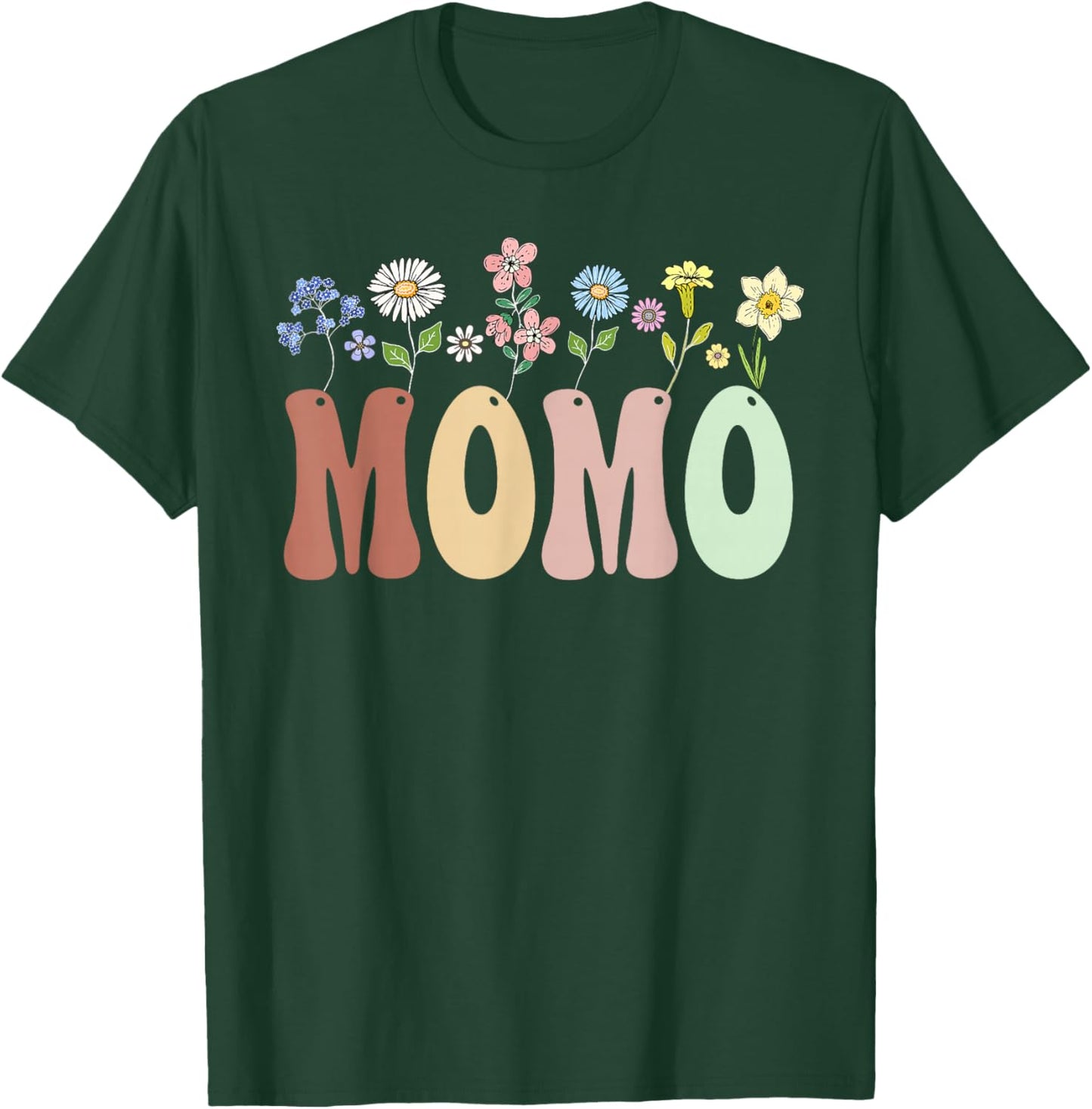 Momo Gifts Women Wildflower Floral Design Momo T-Shirt - T-Shirt | Forest