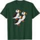 Three Puffin Bird Colorful Beak Coastal T-Shirt - T-Shirt | Forest