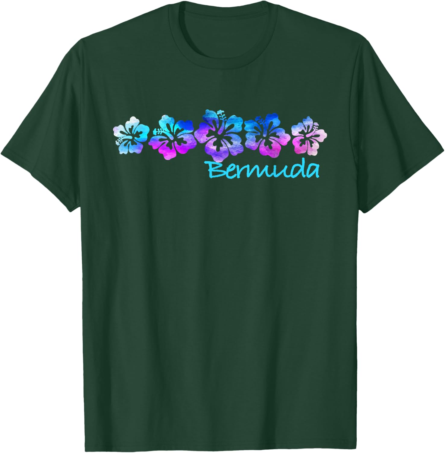Bermuda Tropical Flower Vacation Beach T-Shirt - T-Shirt | Forest