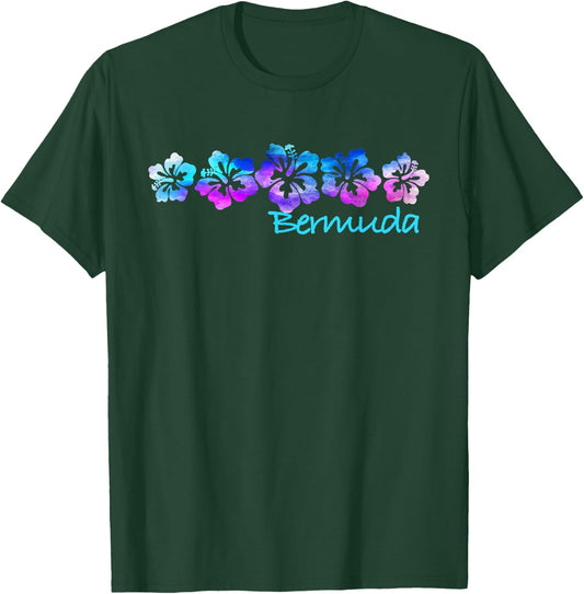 Bermuda Tropical Flower Vacation Beach T-Shirt - T-Shirt | Forest