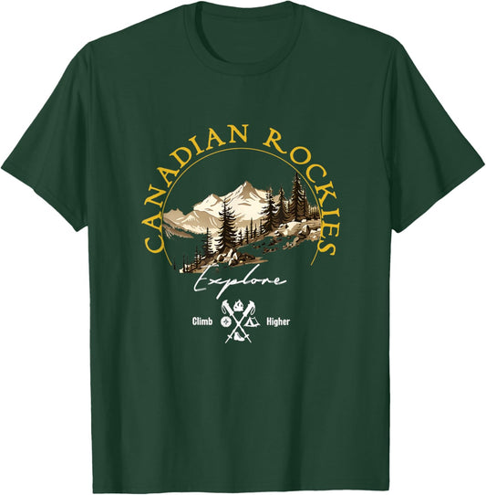 Canadian Rockies Retro Vintage Apparel - Souvenir T-Shirt - T-Shirt | Forest