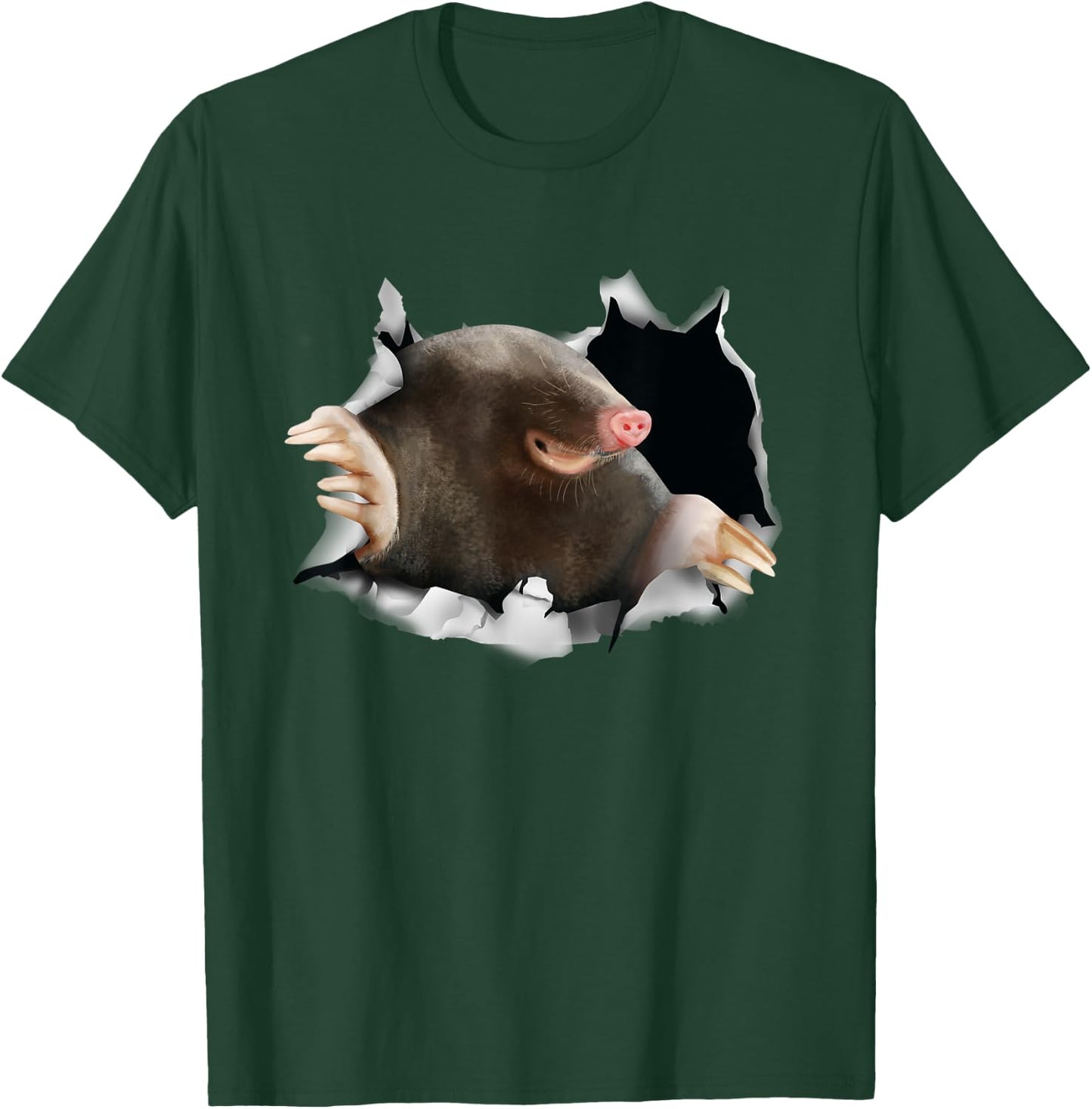 Mole Breaking Through Clothes Outfit Mole Lover Gift Mole T-Shirt - T-Shirt | Forest