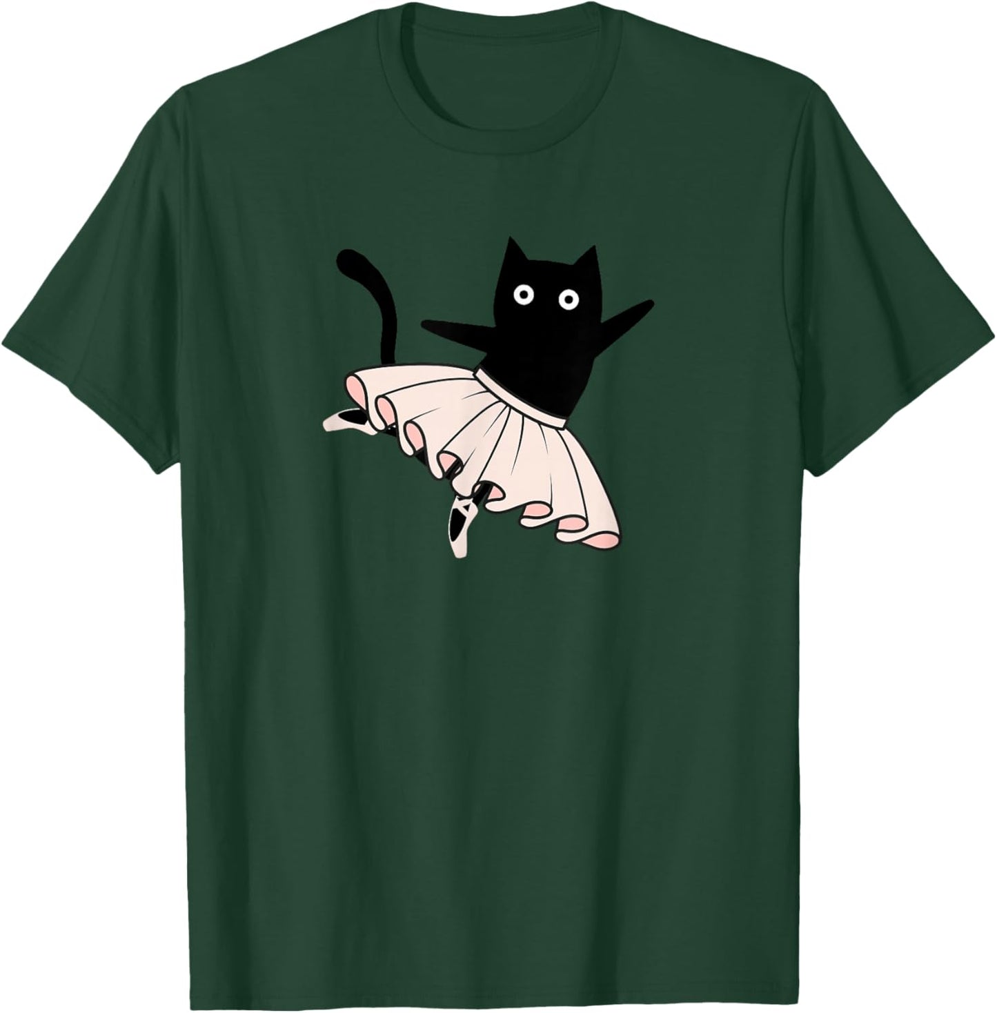 Rahmonty Designs Ballet Cat Lover Dance Recital Funny Black Cat Ballet T-Shirt - T-Shirt | Forest