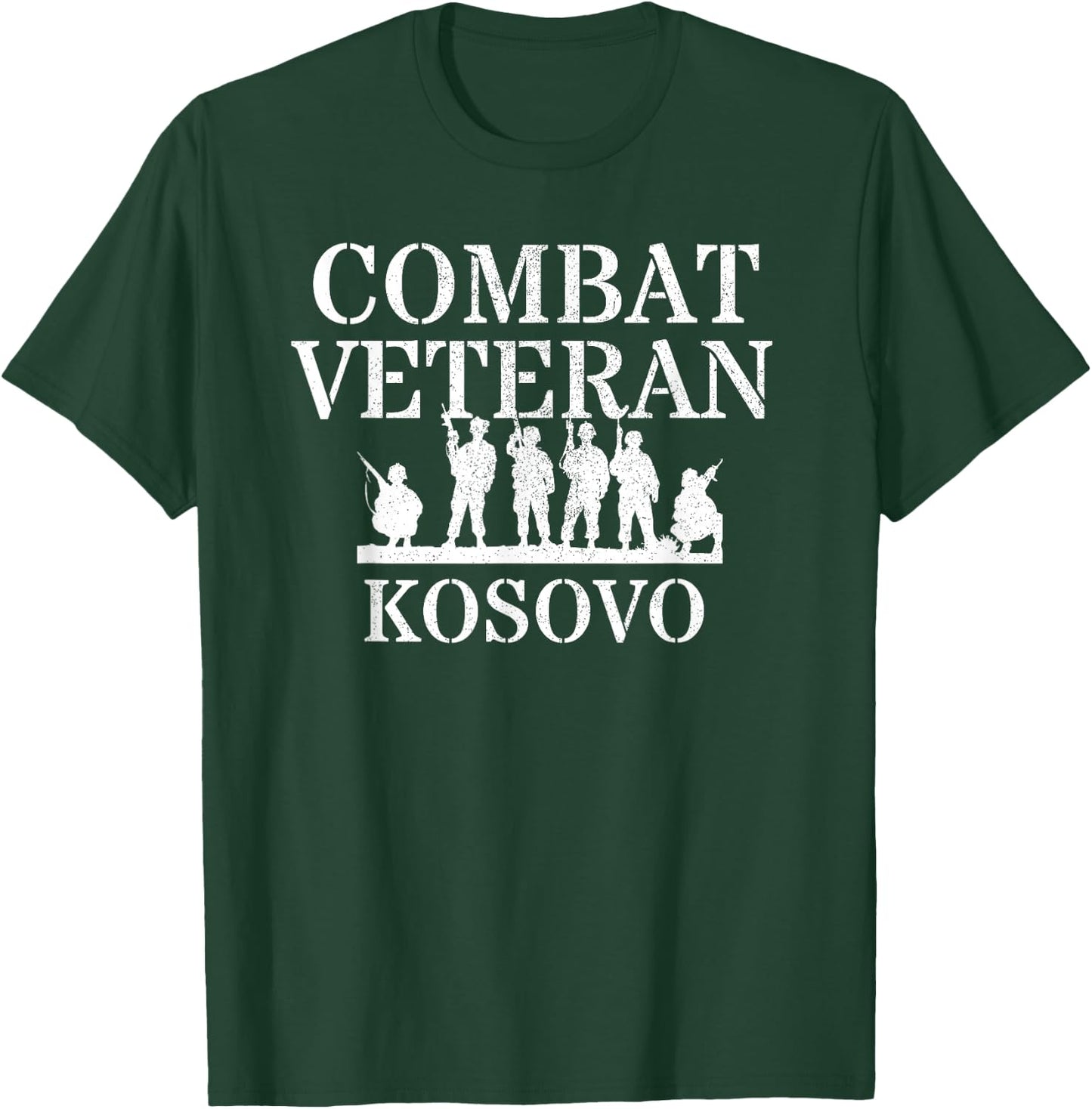 US Military Veterans Day Combat Veteran Kosovo T-Shirt - T-Shirt | Forest