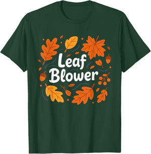 Funny Leaf Blower Couple Matching Fall Thanksgiving T-Shirt - T-Shirt | Forest