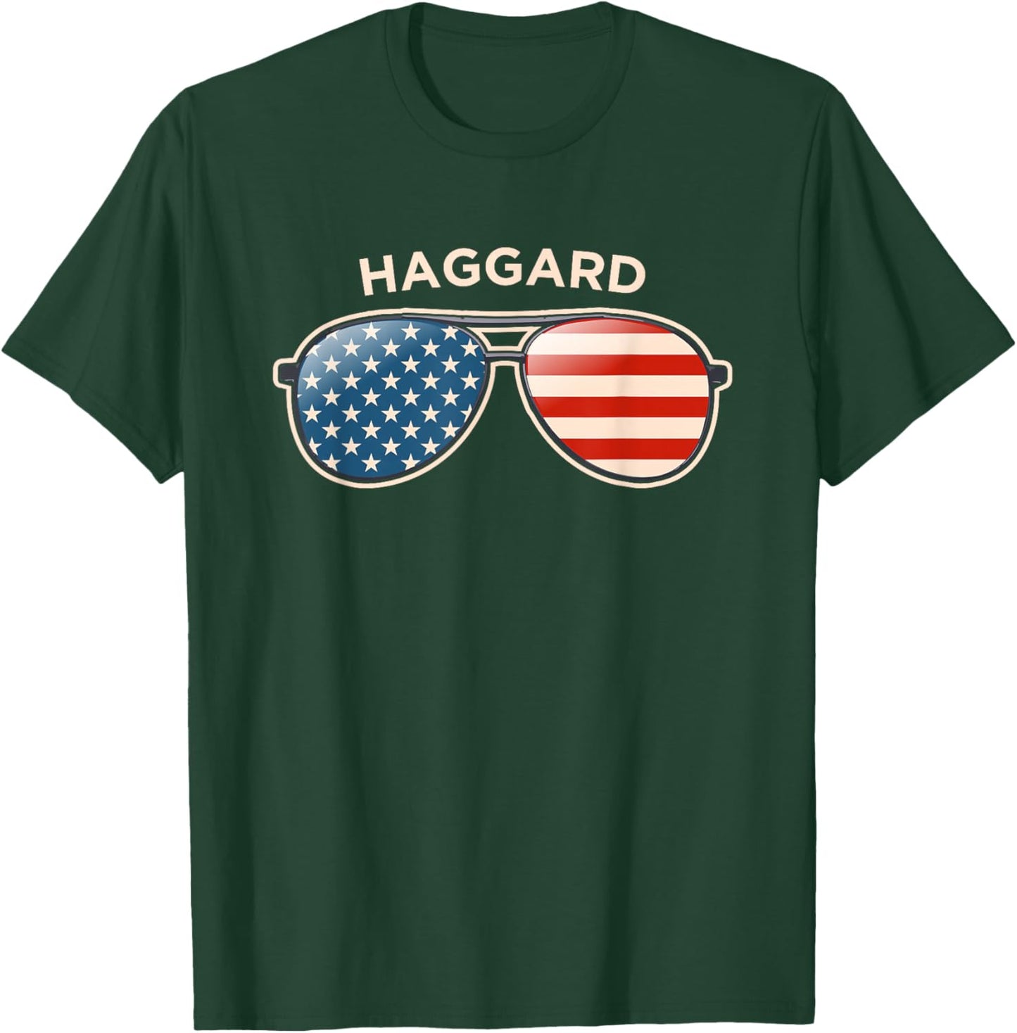 Haggard, KS Vintage US Flag Sunglasses T-Shirt - T-Shirt | Forest