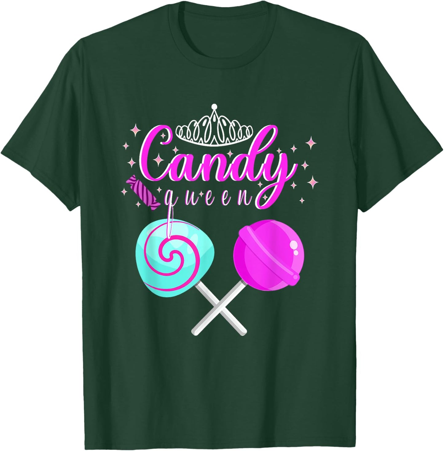 Funny Halloween Candy Queen For Lollipop Lover Girls Kids T-Shirt - T-Shirt | Forest