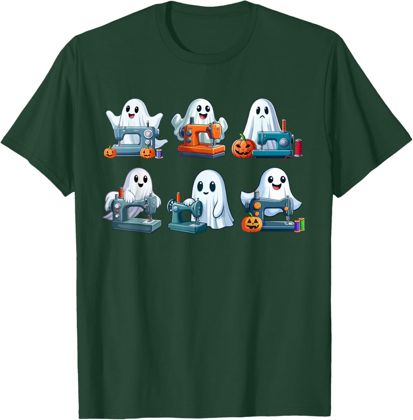 Group Boo Ghosts Sewing Tailor Tools Halloween Job Team T-Shirt - T-Shirt | Forest