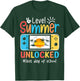Gamers Last Day Of School Level Unlocked Hello Summer Gaming T-Shirt - T-Shirt | Forest