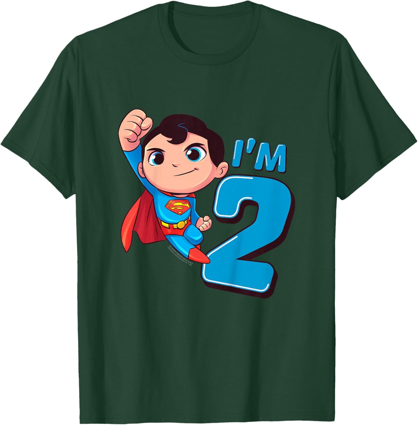 Kids Superman 2nd Birthday Cute I'm 2 T-Shirt - T-Shirt | Forest
