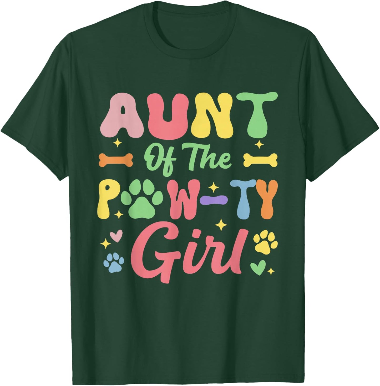 Aunt of The Birthday Paw-ty Girl Dog Theme Family Party T-Shirt - T-Shirt | Forest