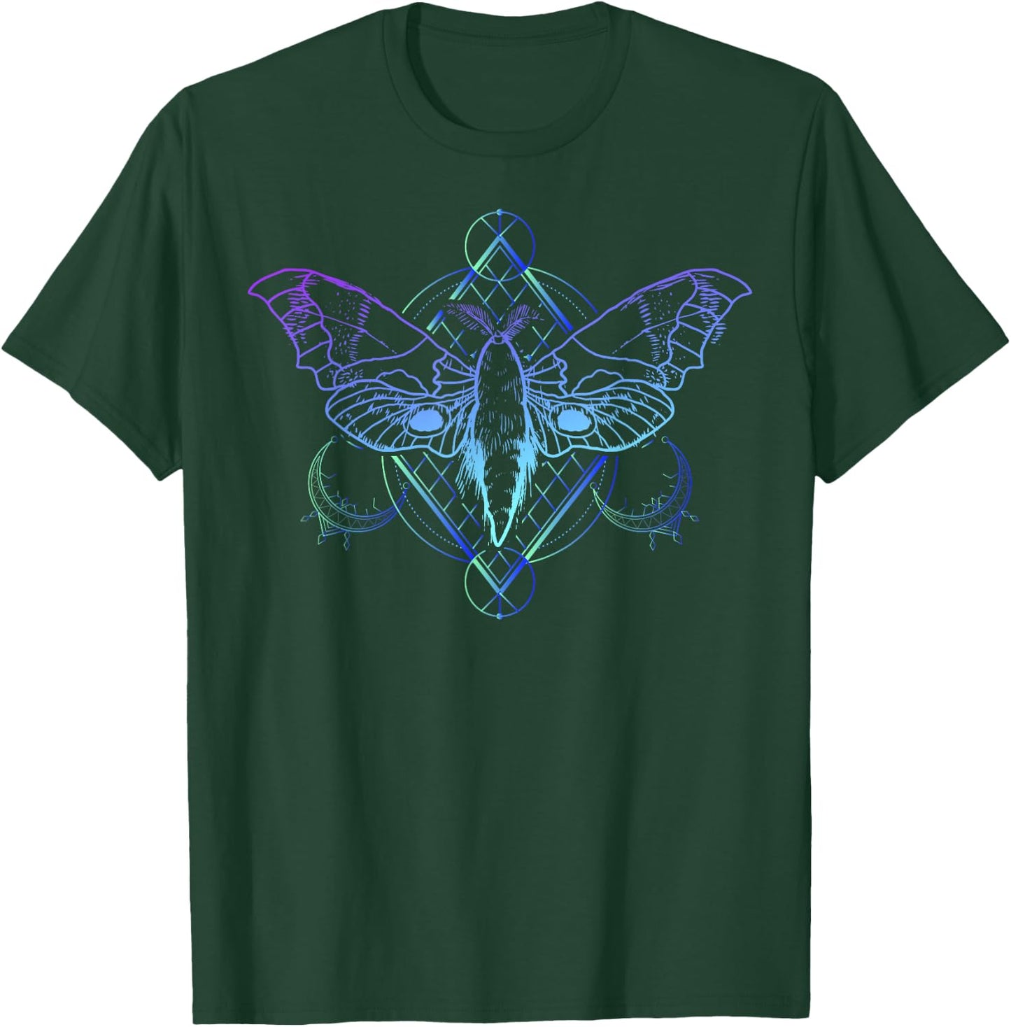 Goth Moth And Crescent Moon Creepy design Gift Goths T-Shirt - T-Shirt | Forest