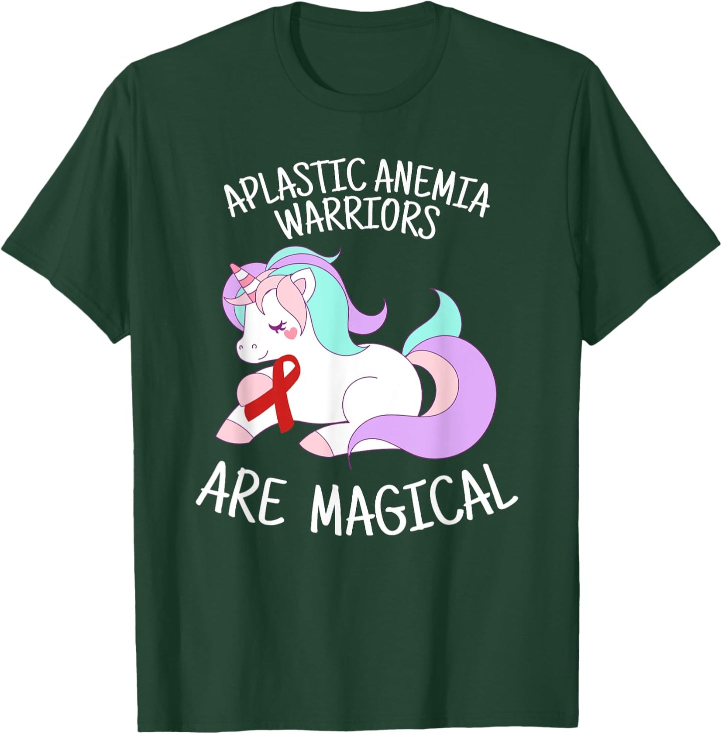 Unicorn Aplastic Anemia Warrior, Aplastic Anemia Awareness T-Shirt - T-Shirt | Forest