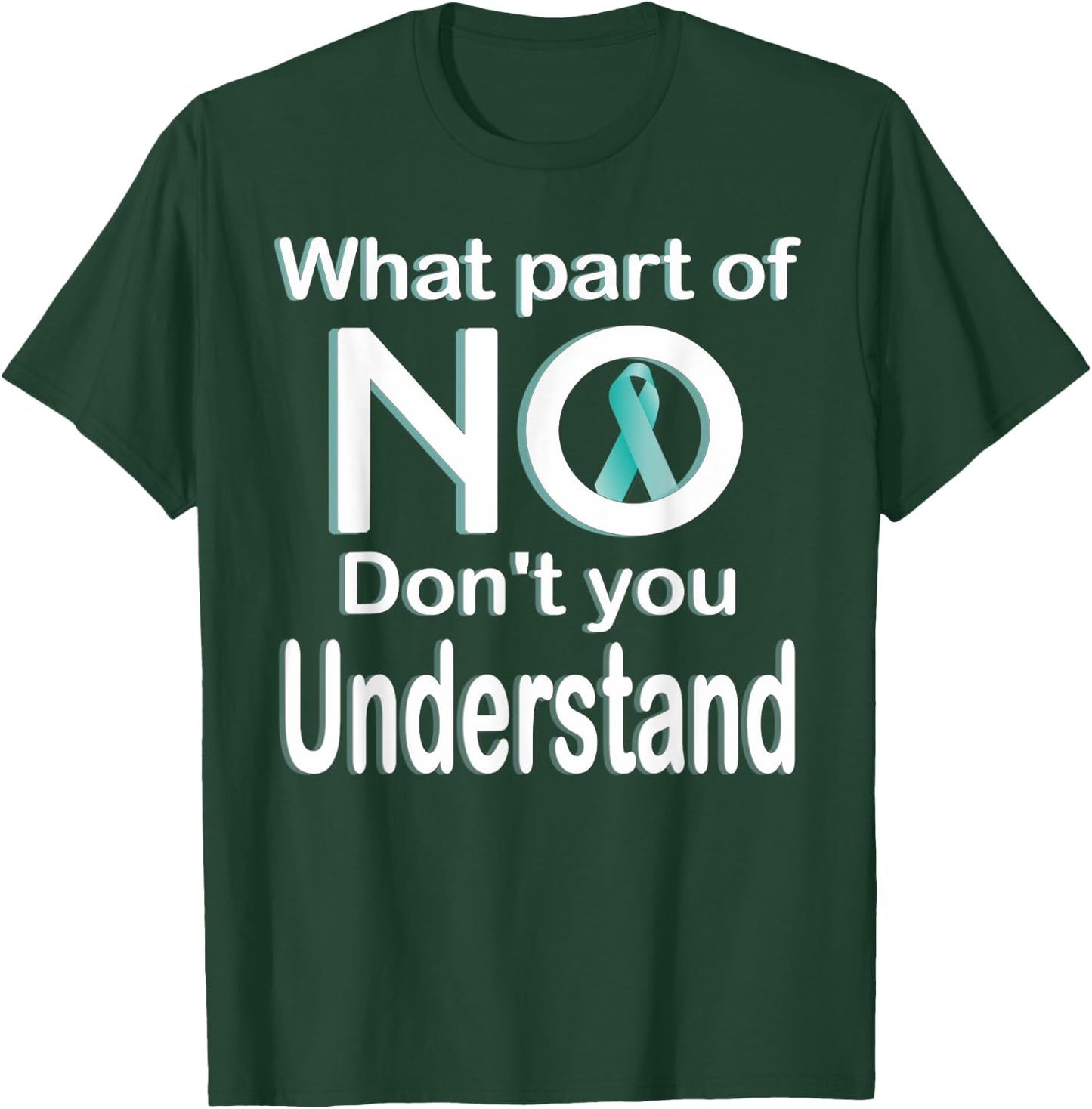 Sexual Assault Awareness Month Teal Ribbon T-Shirt - T-Shirt | Forest