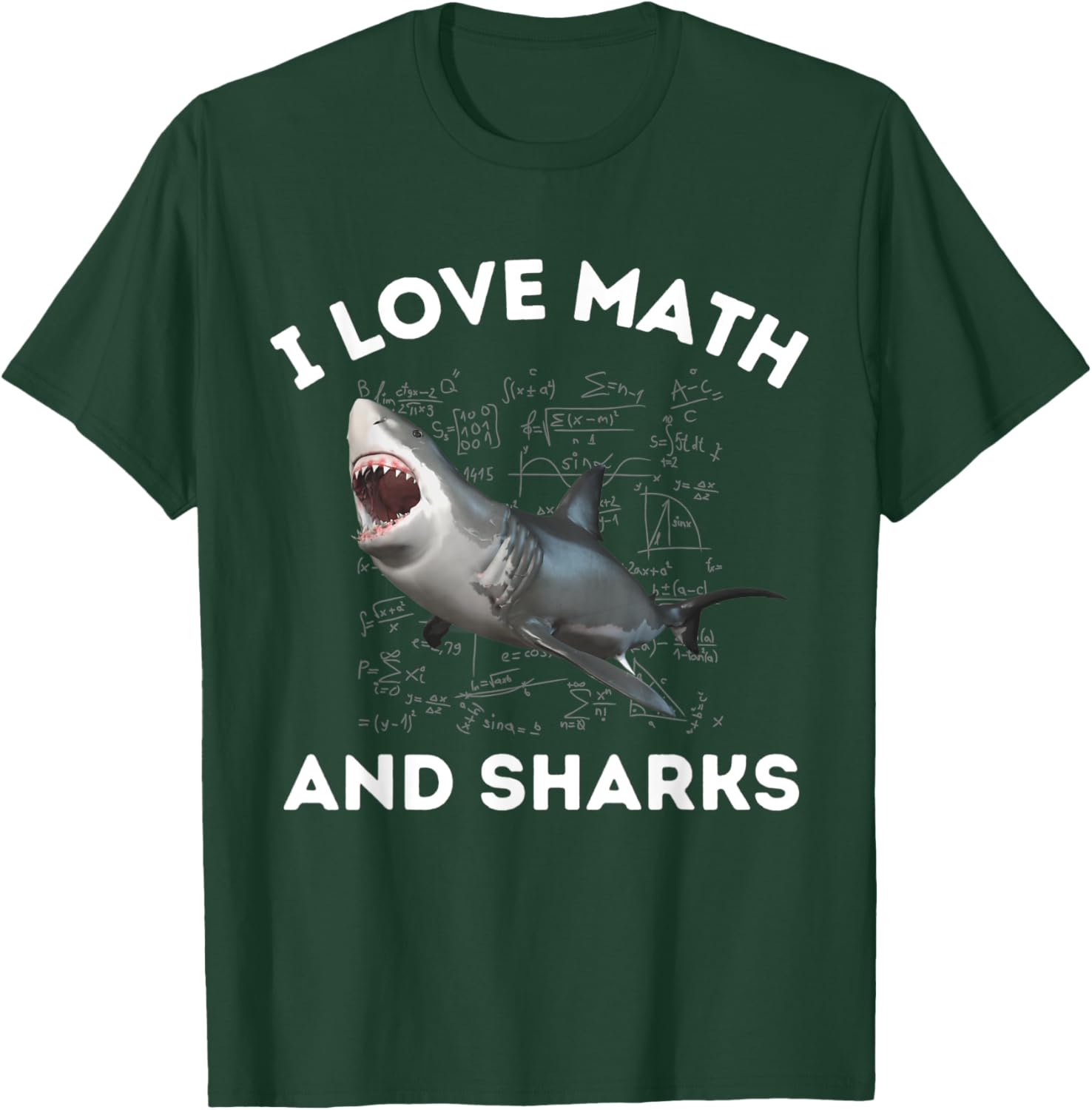 I Love Math and Sharks Shark Lover Algebra Teacher STEM Women Kids T-Shirt - T-Shirt | Forest