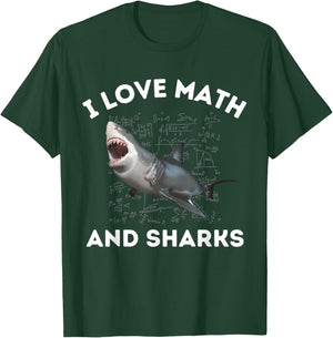 I Love Math and Sharks Shark Lover Algebra Teacher STEM Women Kids T-Shirt - T-Shirt | Forest