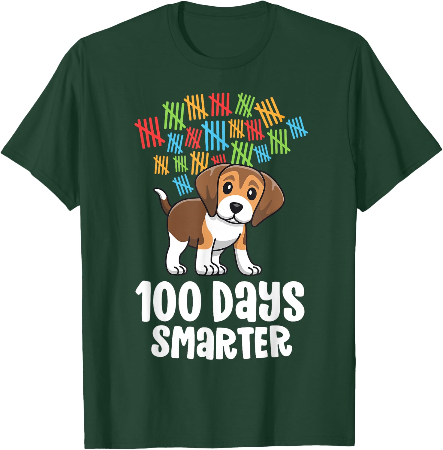 100 Days of School Shirt For Girls Kids Smarter Beagle T-Shirt - T-Shirt | Forest