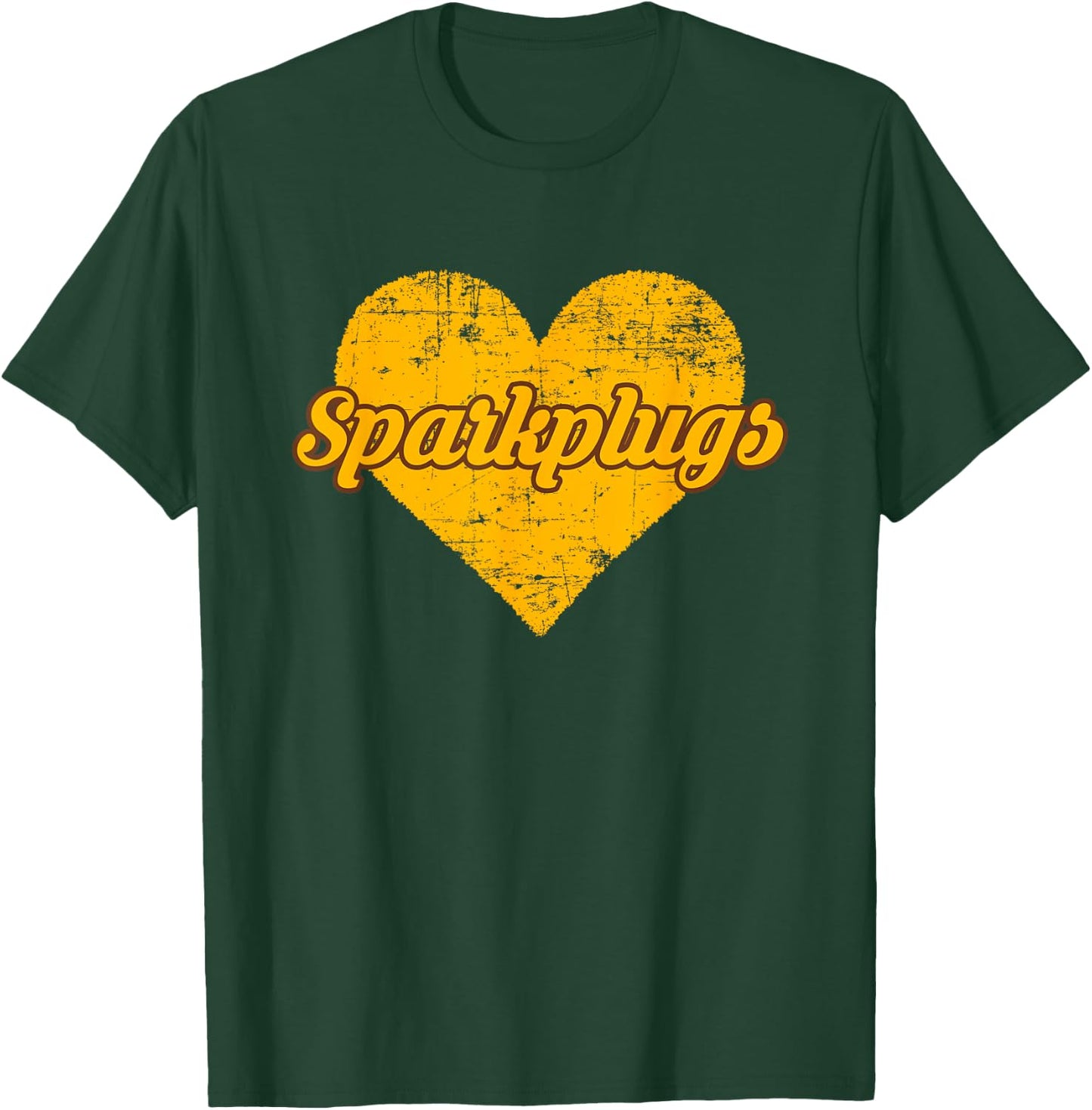 Speedway Sparkplugs Over Heart T-Shirt - T-Shirt | Forest