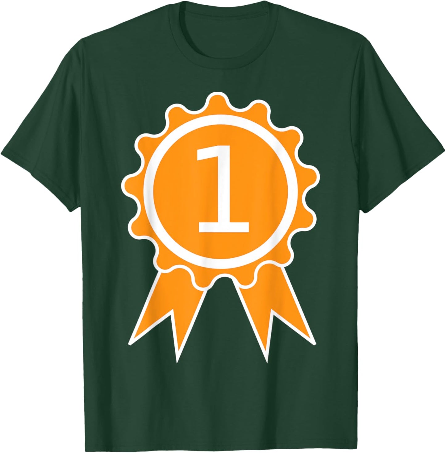 First 1st Place Trophy Ribbon Award T-Shirt - T-Shirt | Forest