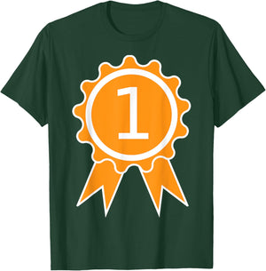 First 1st Place Trophy Ribbon Award T-Shirt - T-Shirt | Forest