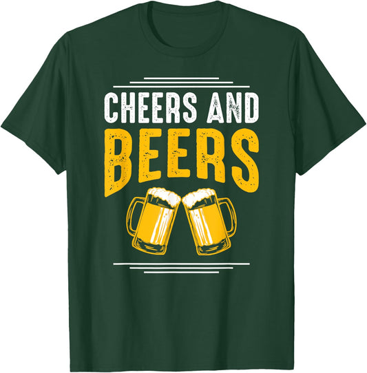 Funny drinking shirts "Cheers and beers" T-Shirt - T-Shirt | Forest