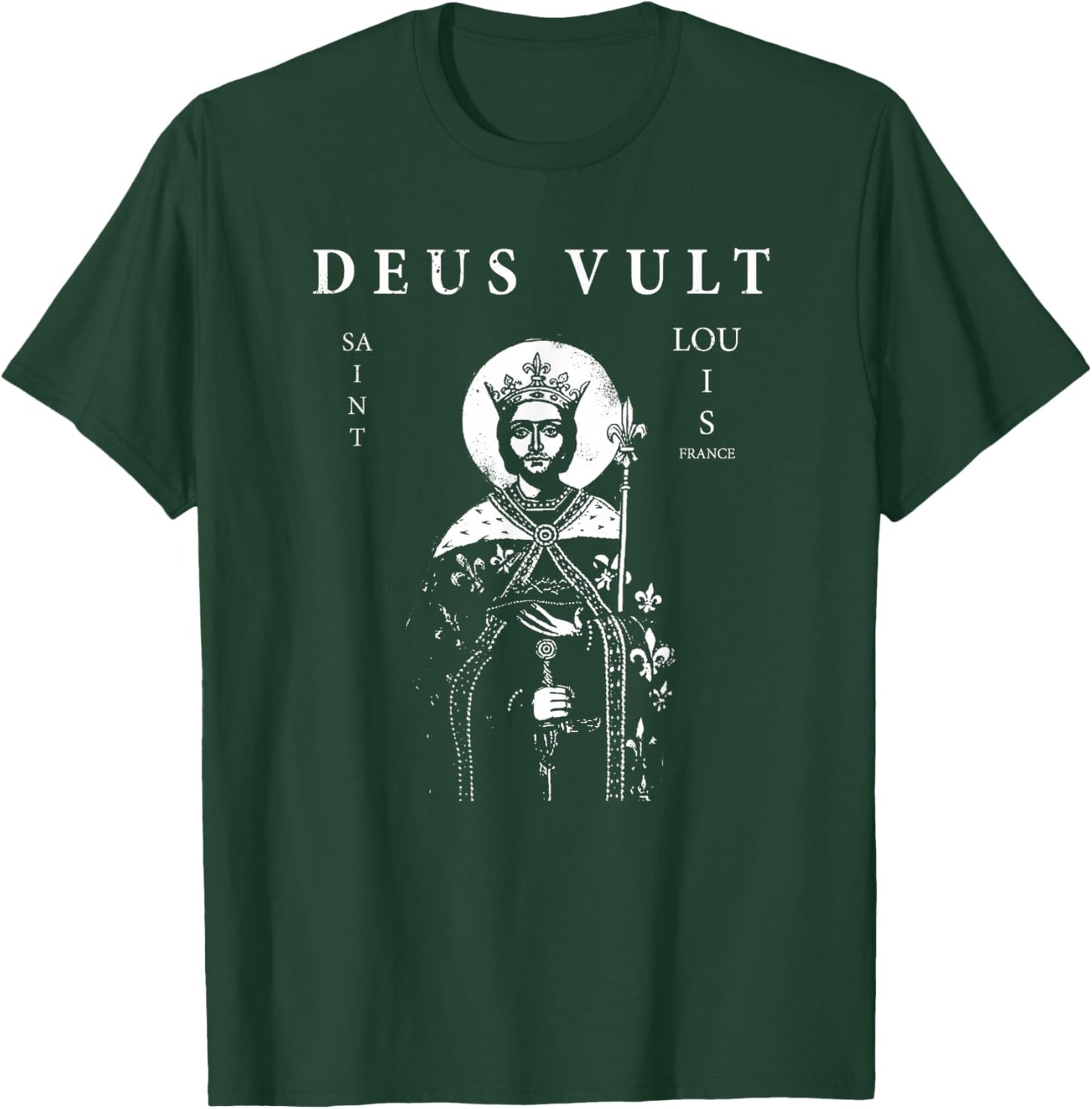 St. Louis IX "Deus Vult" T-Shirt - T-Shirt | Forest
