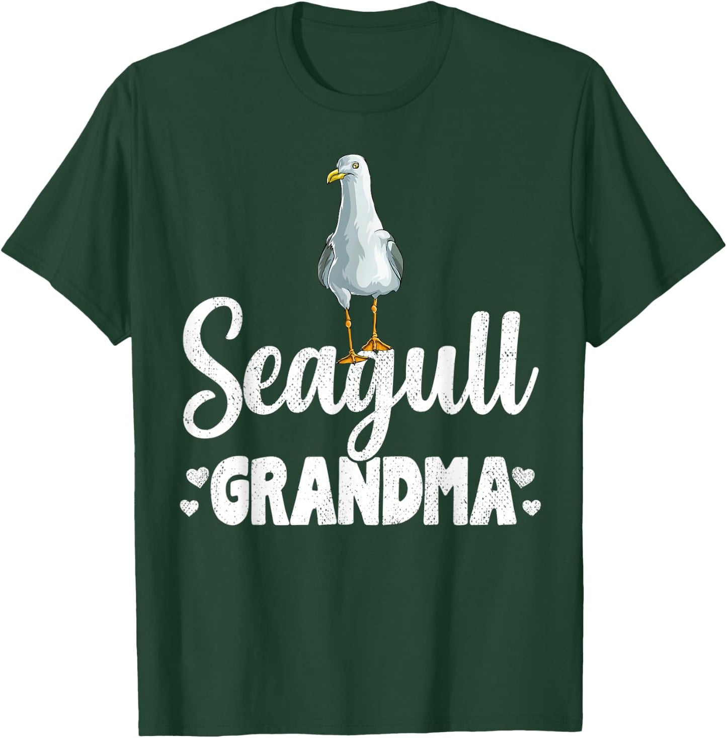 Seagull Grandma Beach Ocean gift Seagulls Men Women Kids T-Shirt - T-Shirt | Forest