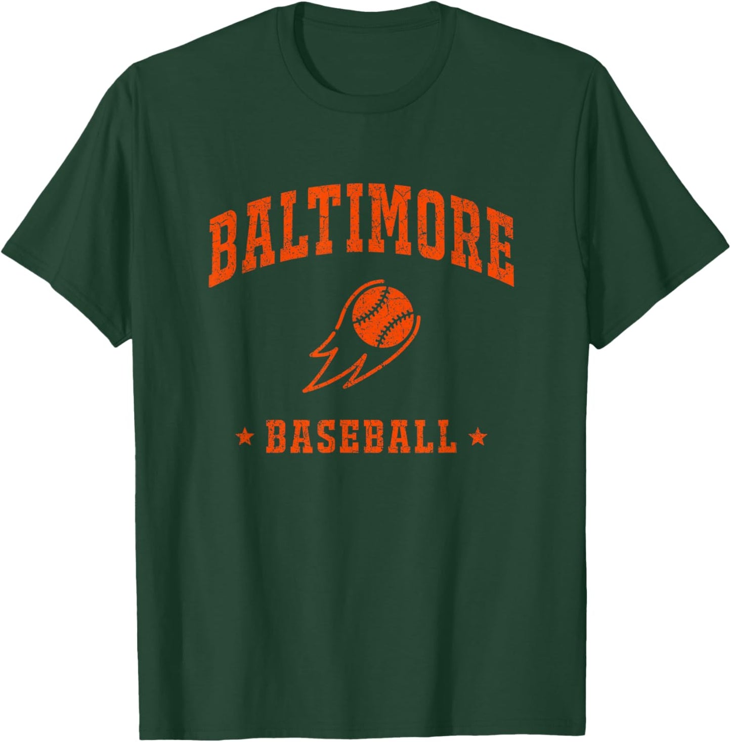 Baltimore Baseball Vintage Gameday Retro Baseball Lover T-Shirt - T-Shirt | Forest