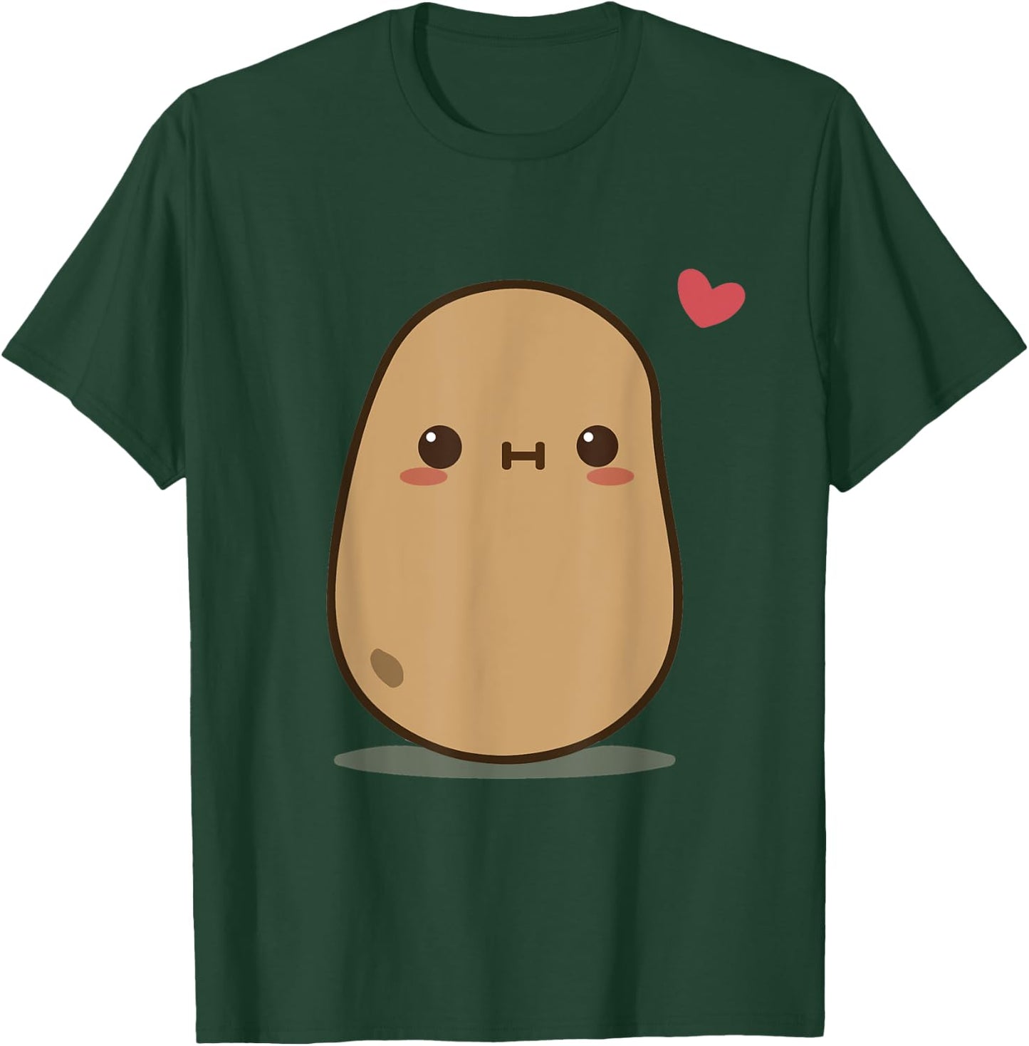 Potato Love Heart Gift Boys Men Women T-Shirt - T-Shirt | Forest