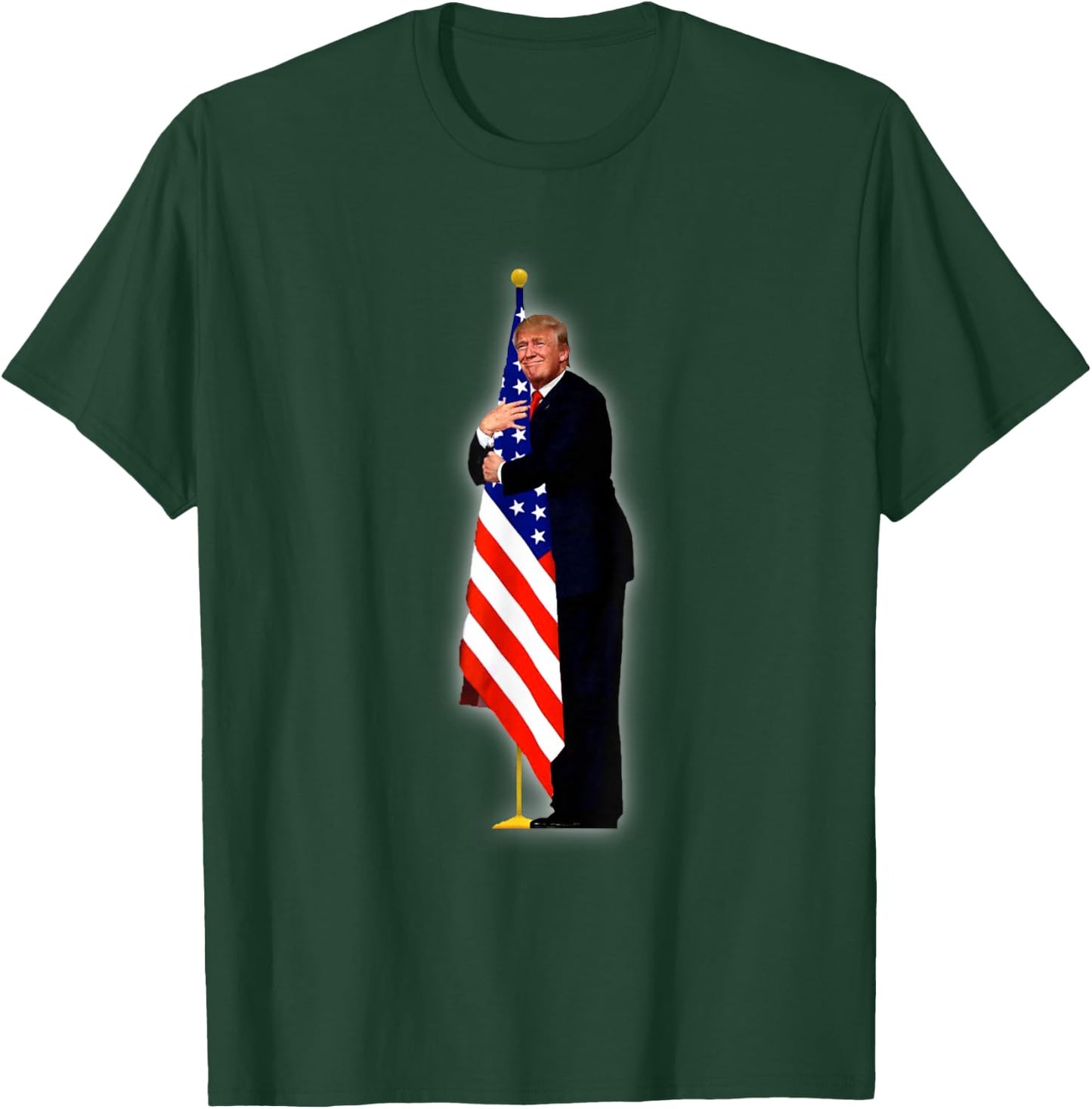 Funny Cute Trump Hug America Flag T-Shirt - T-Shirt | Forest