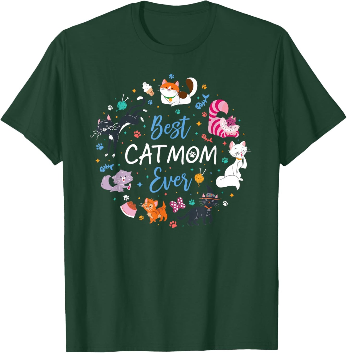 Disney Pet Parent Mother’s Day Disney Cats Best Cat Mom Ever T-Shirt - T-Shirt | Forest