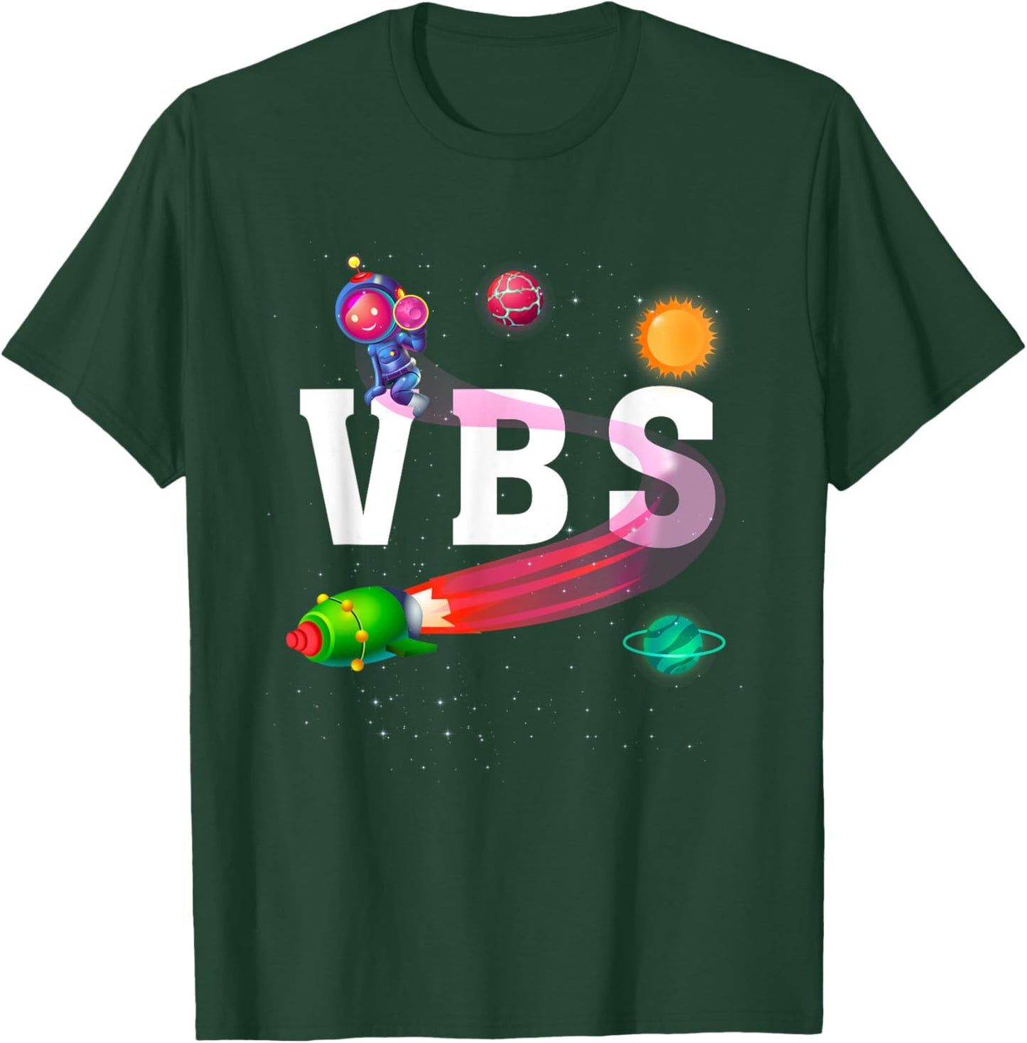 Kids VBS Crew Vacation Bible School Space Astronaut T-Shirt - T-Shirt | Forest