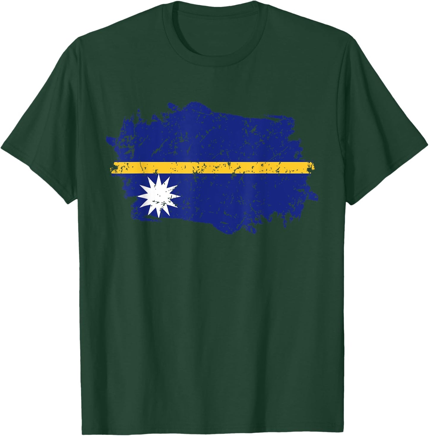 Nauru Flag Design Grunge Country Flag Nauru T-Shirt - T-Shirt | Forest