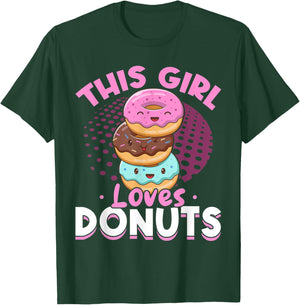 Donut Sweet Food - This Girl Loves Donuts T-Shirt - T-Shirt | Forest