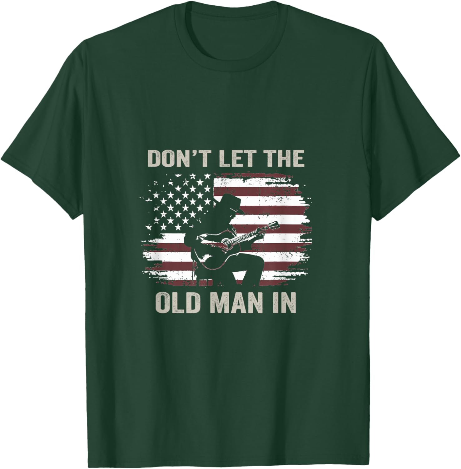 Don't let The Old Man in Vintage American Flag T-Shirt - T-Shirt | Forest
