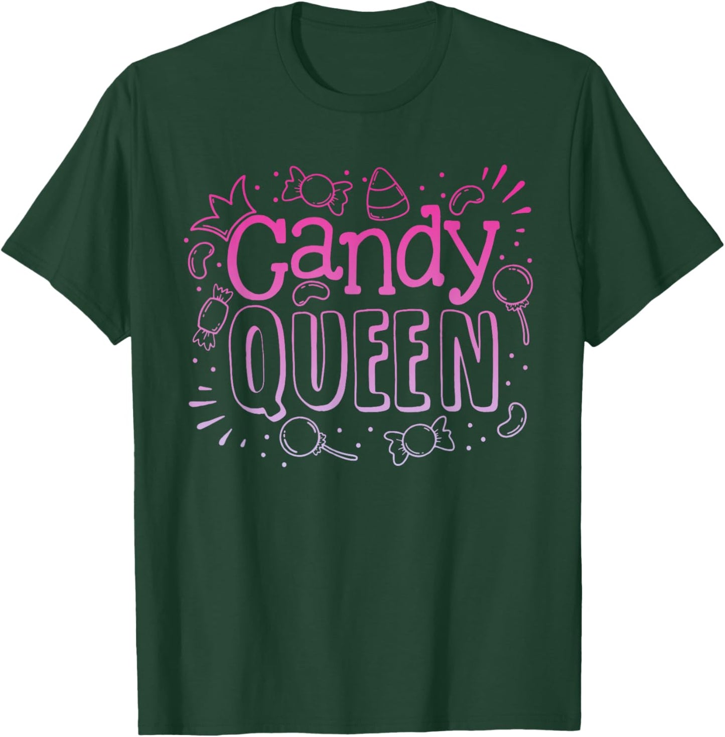 Cute Candy Queen Funny Halloween Girls Women T-Shirt - T-Shirt | Forest