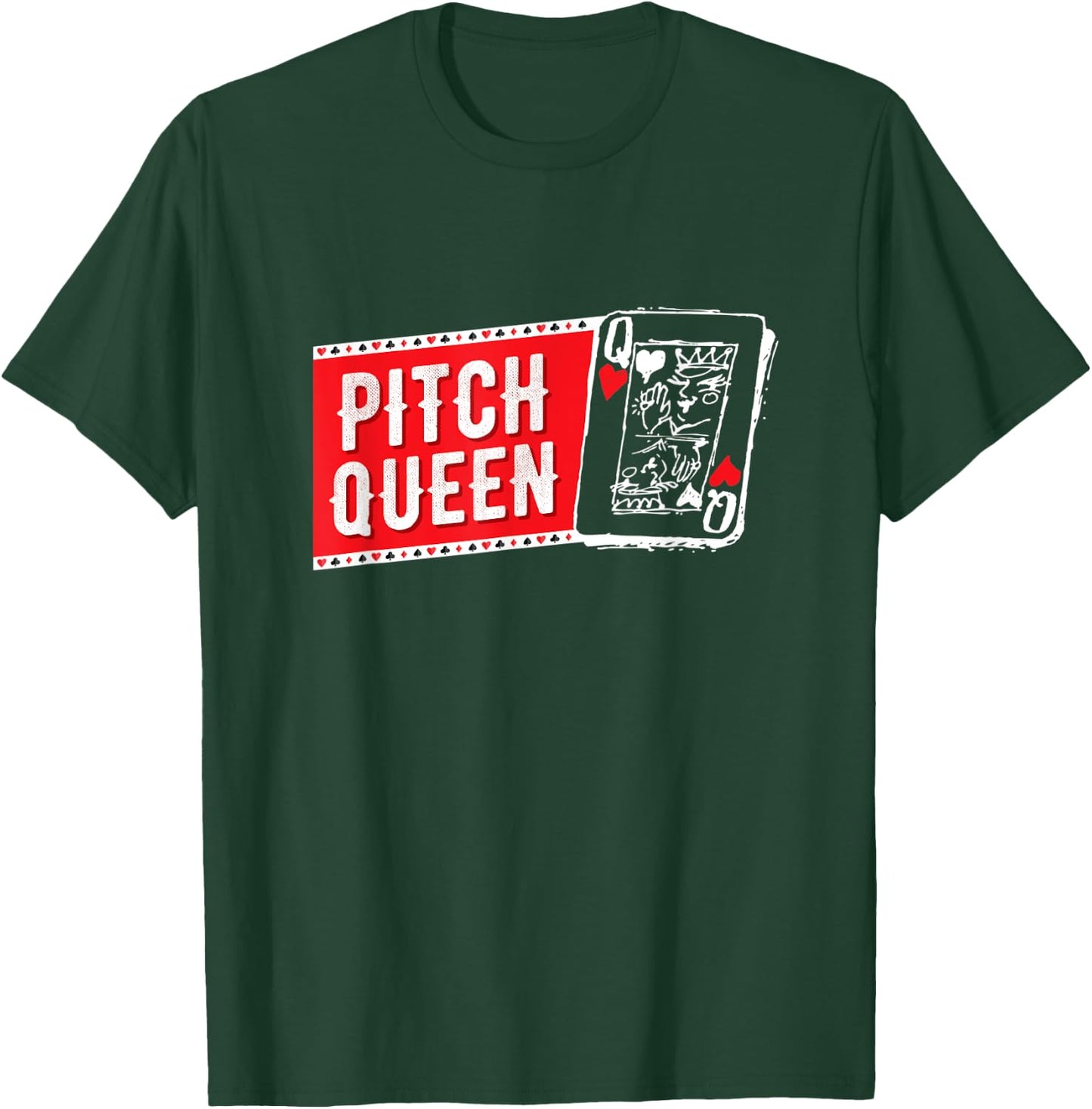 Pitch Queen, Pitch Player Cool Cards Graphic T-Shirt - T-Shirt | Forest