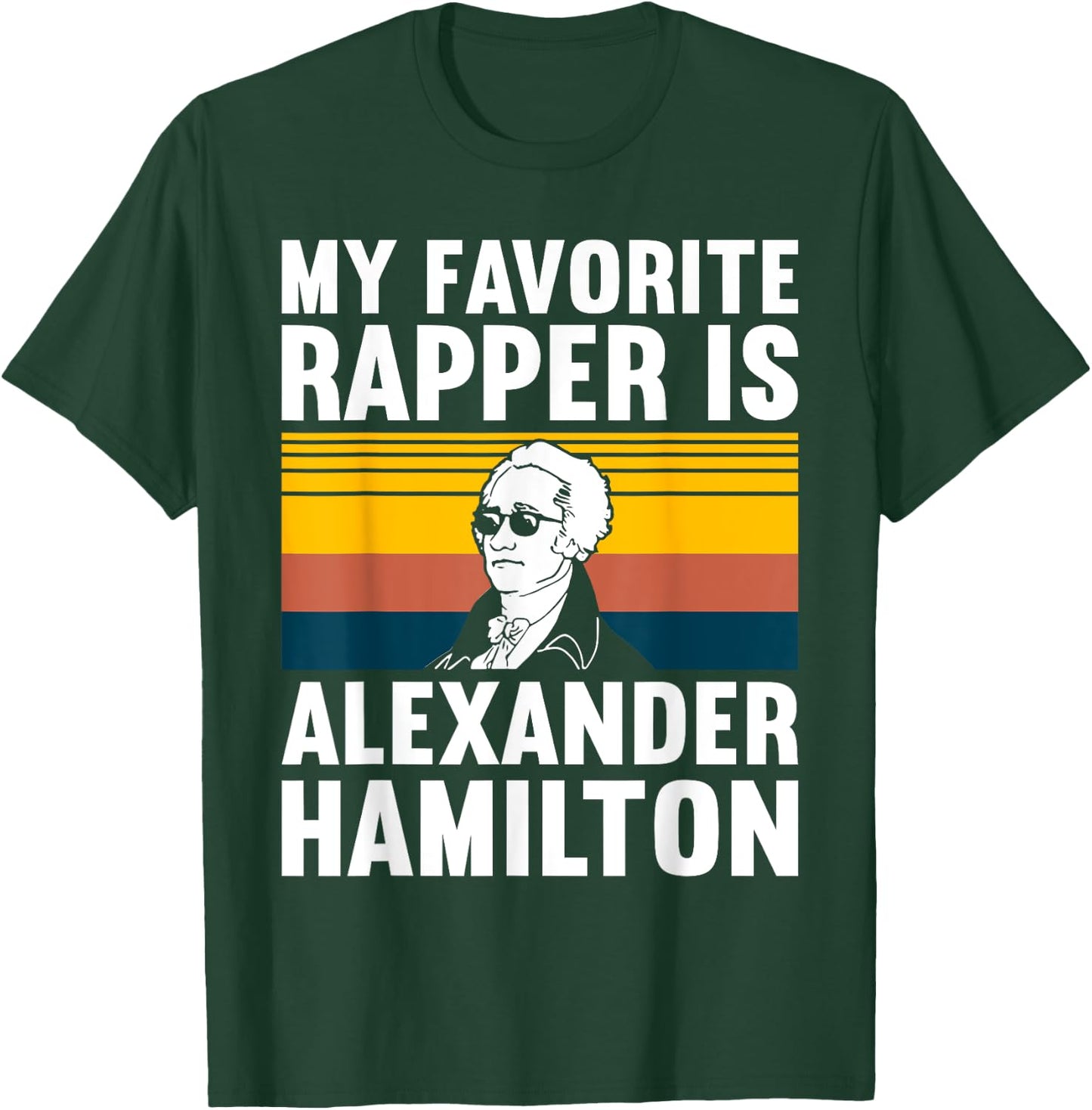 Must Love History Men's Retro Hamilton , Black, Small T-Shirt - T-Shirt | Forest