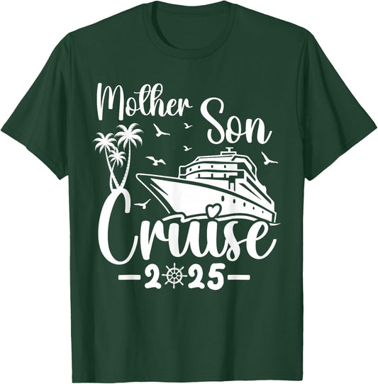 Mother Son Cruise 2025 Family Mom Son Matching Vacation Trip T-Shirt - T-Shirt | Forest