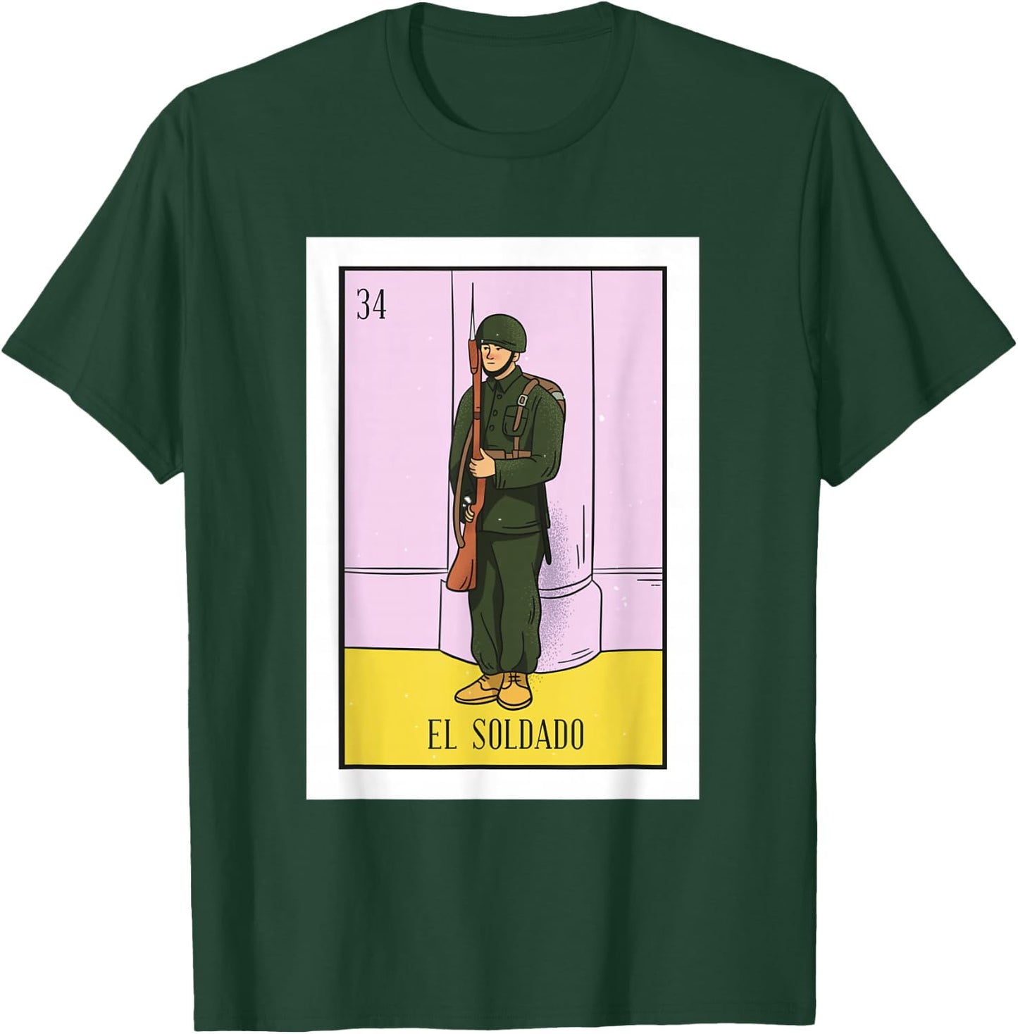 El Soldado Lottery Gift The Soldier Card Mexican Lottery T-Shirt - T-Shirt | Forest