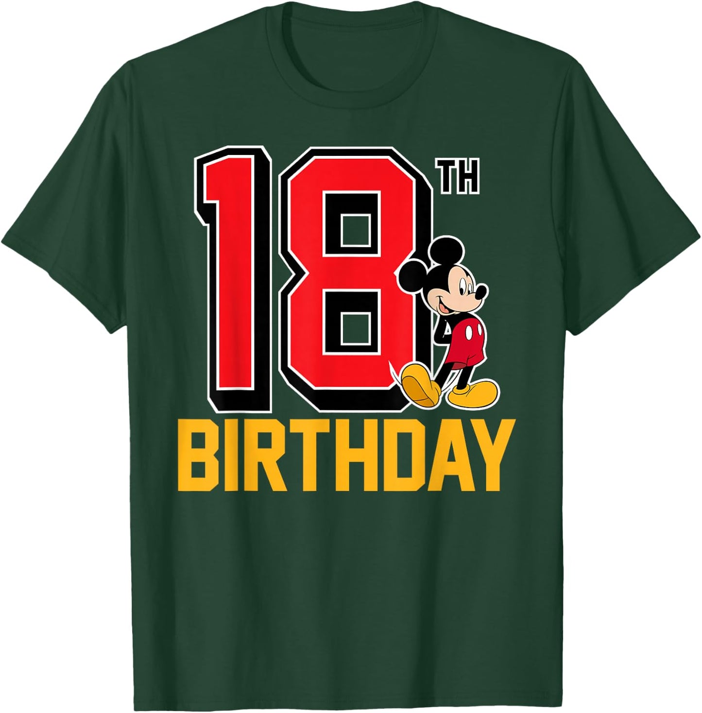 Disney - Mickey Mouse 18th Birthday T-Shirt - T-Shirt | Forest