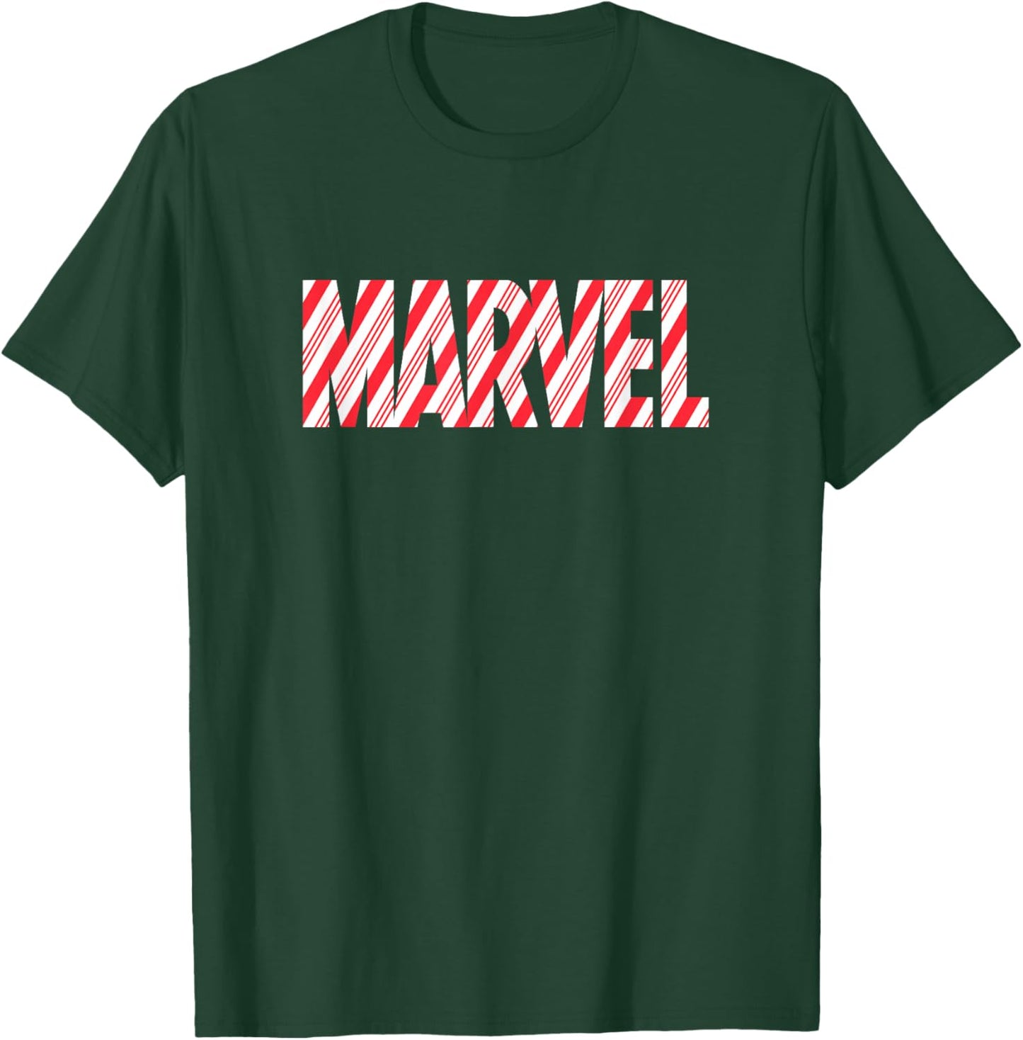 Marvel Comics Retro Classic Christmas Candy Cane Logo T-Shirt - T-Shirt | Forest