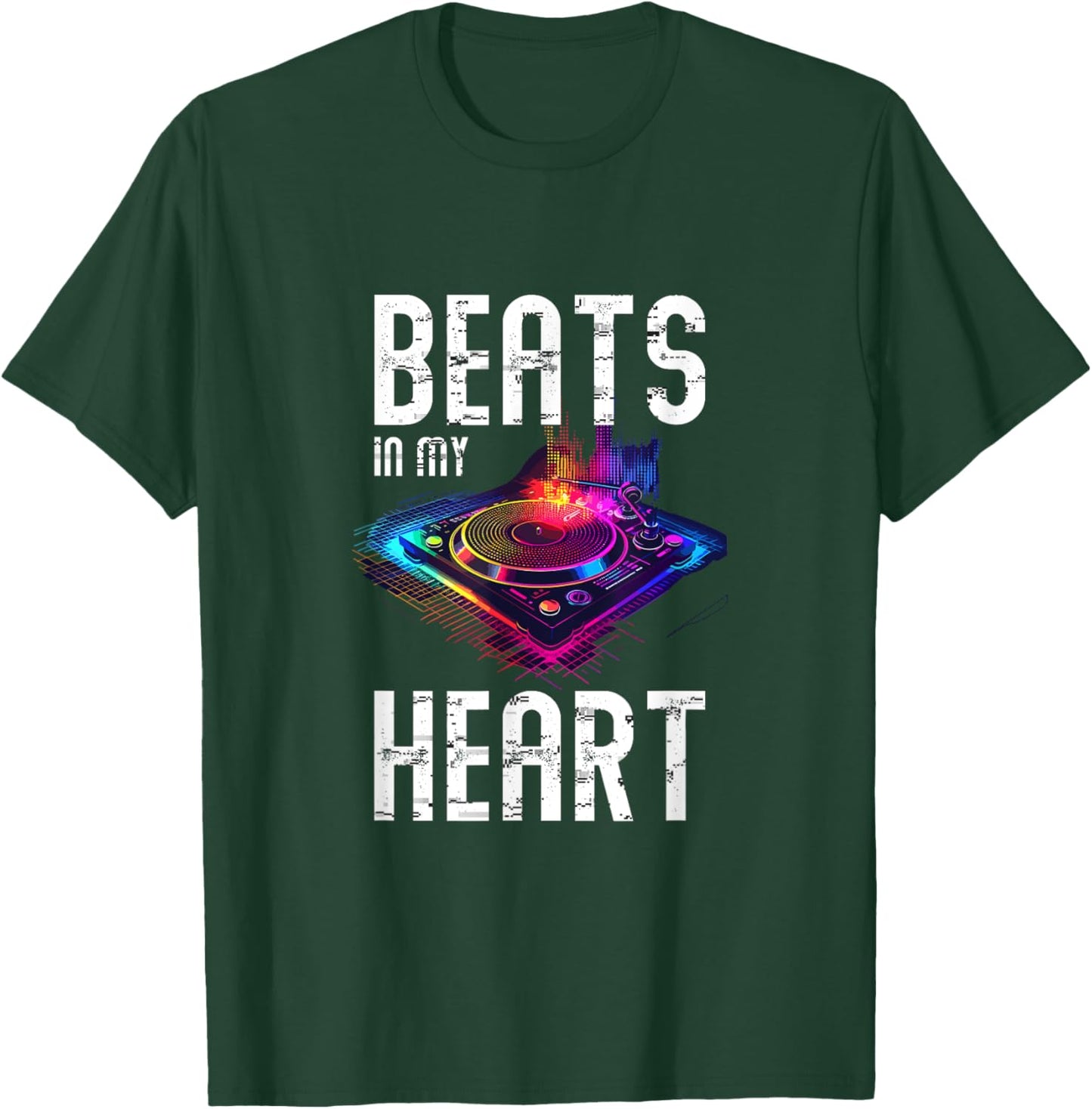 Beats In My Heart Colorful Music Vibes T-Shirt - T-Shirt | Forest