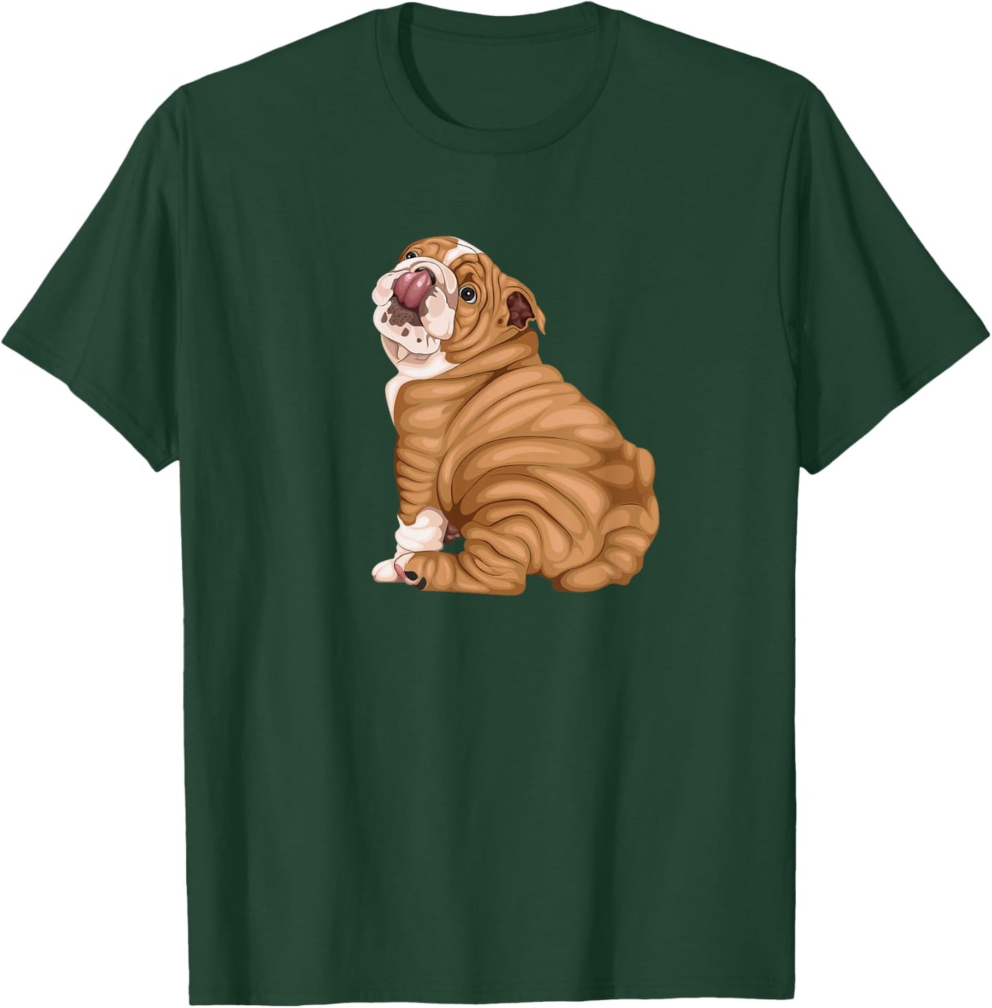 Funny Puppy Art Illustration English Bulldog Owner Women Kids T-Shirt - T-Shirt | Forest