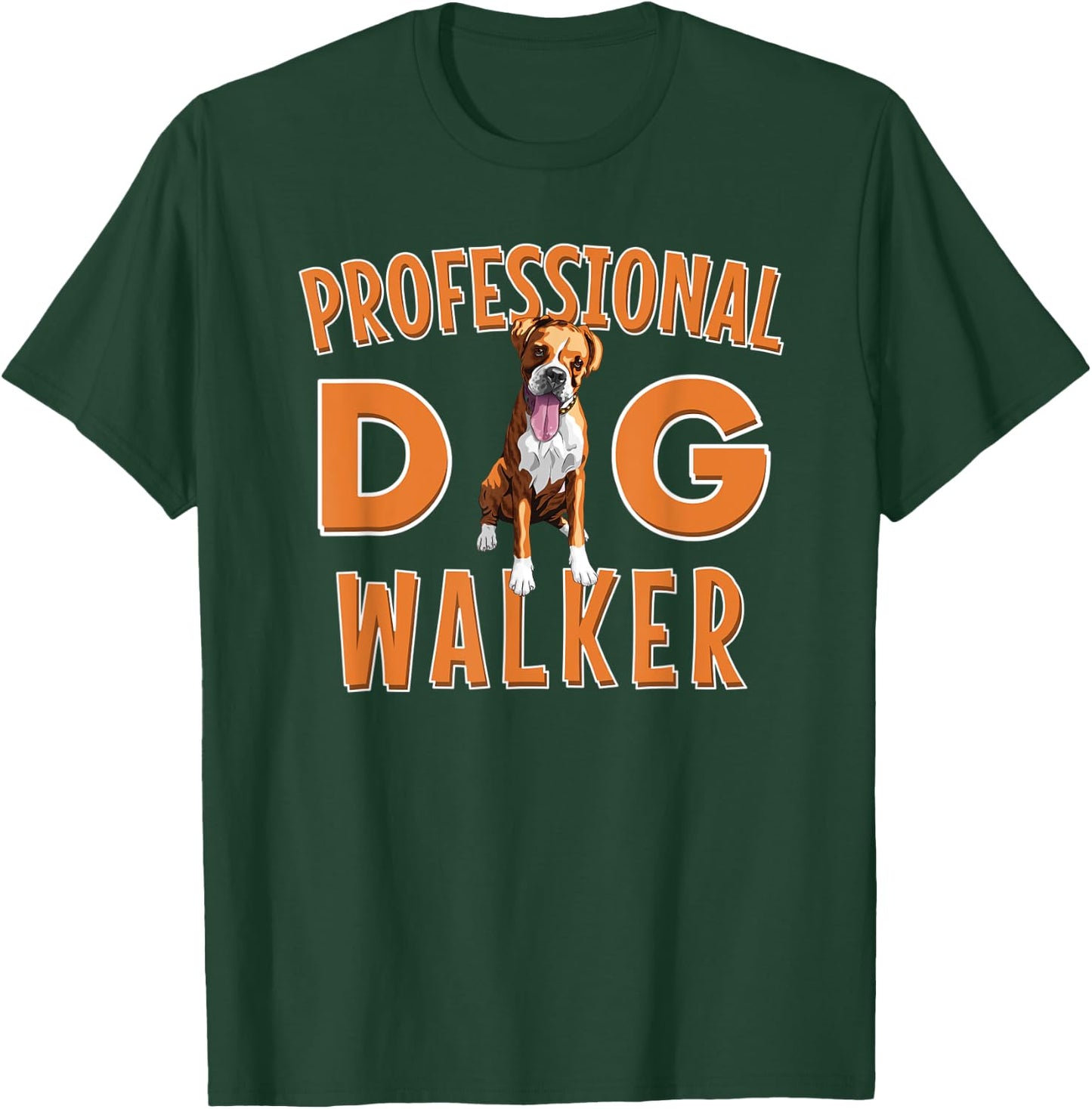 Professional Dog Walker Cute Boxer Dog Pet Lover Women Kids T-Shirt - T-Shirt | Forest