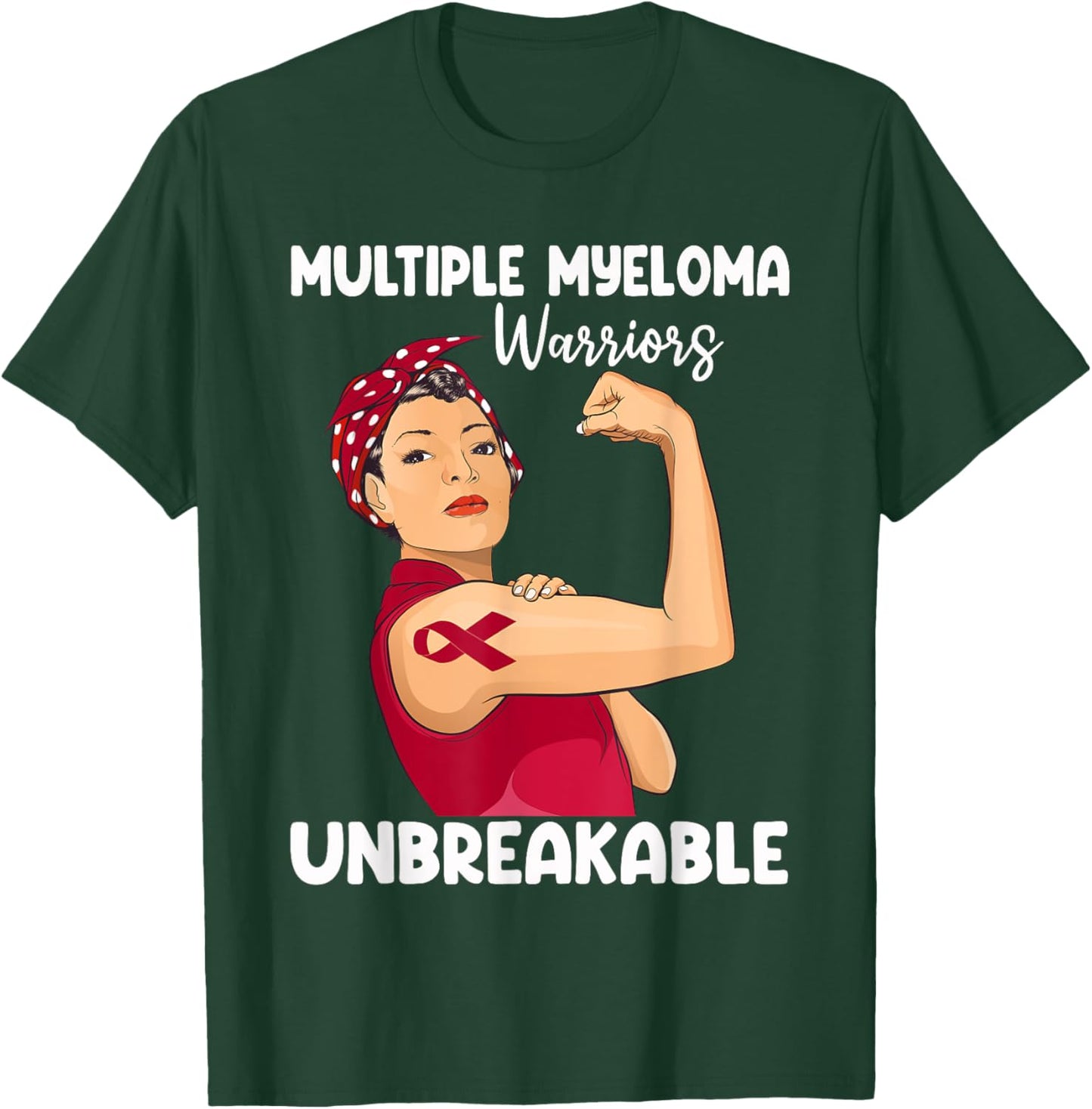 Unbreakable Multiple Myeloma Warrior Blood Cancer Awareness T-Shirt - T-Shirt | Forest