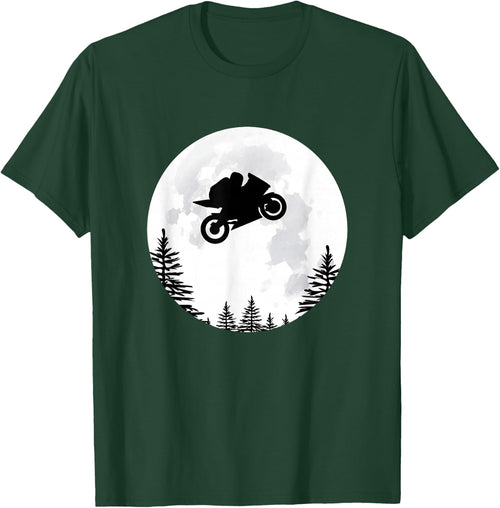 Flying Moto GP Motorbike Over the Moon